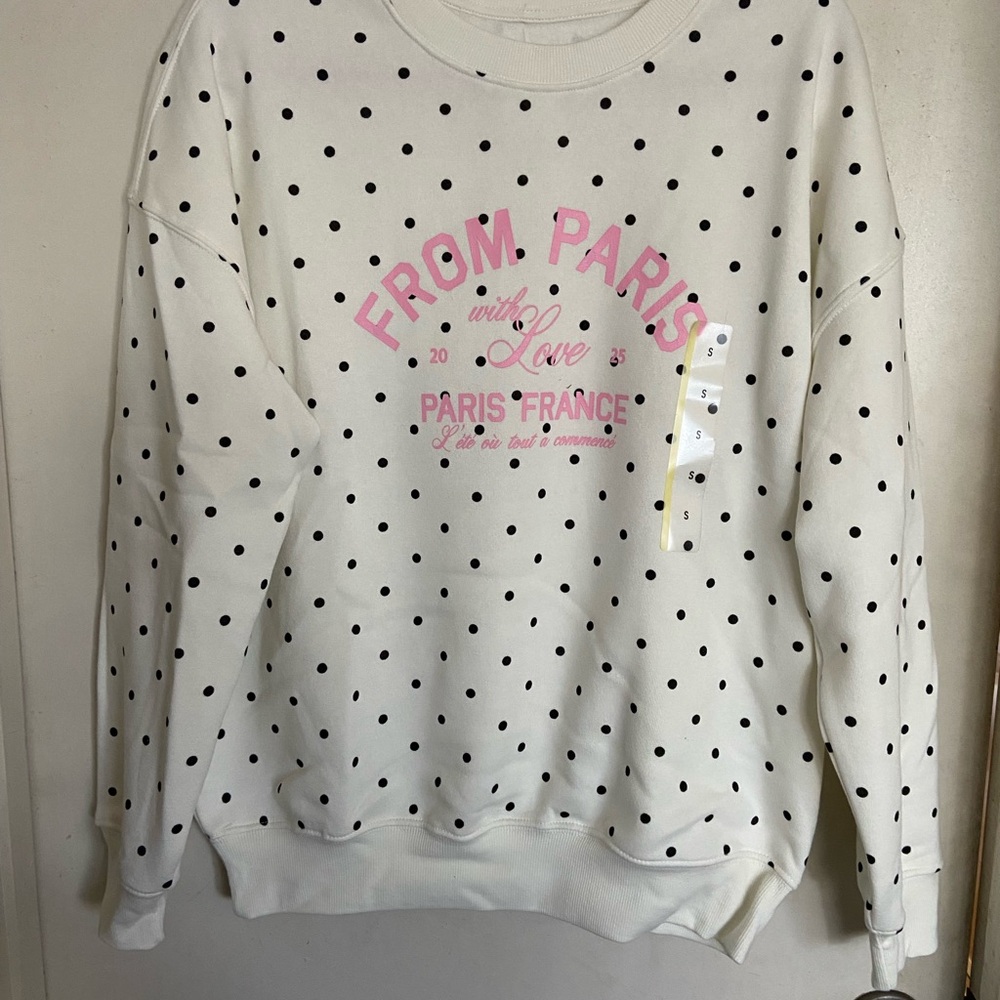 Zoe + Liv White Polka Dot Top